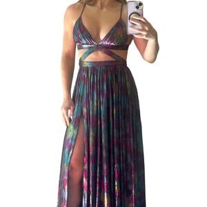 ignite evenings ombre dress LADY OF THE NIGHT COWL NECK MAXI DRESS IN BLACK – AKIRA main image 0